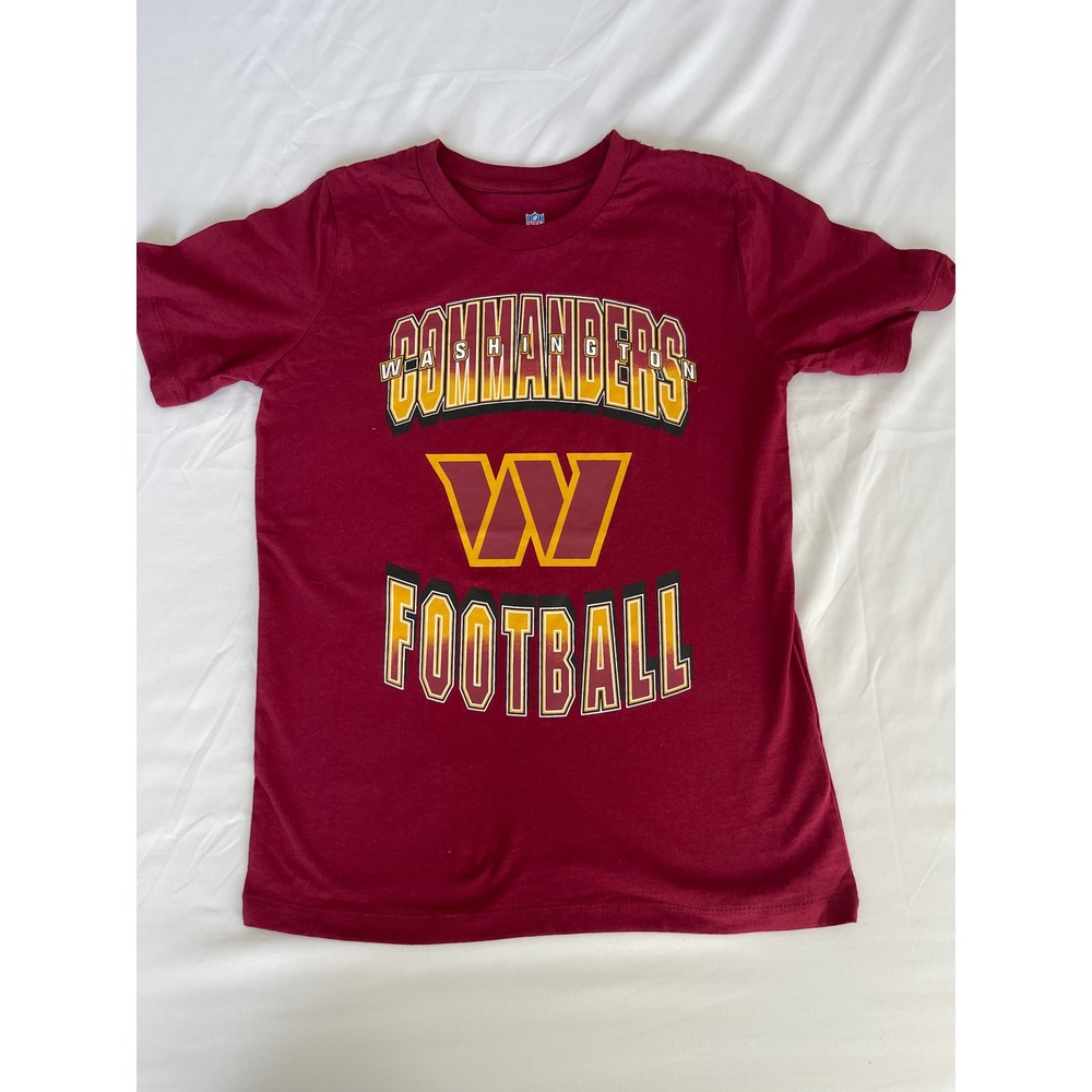 NFL Team Apparel Washington Commanders Kids Burgundy T-Shirt Size M 10/12 NEW
